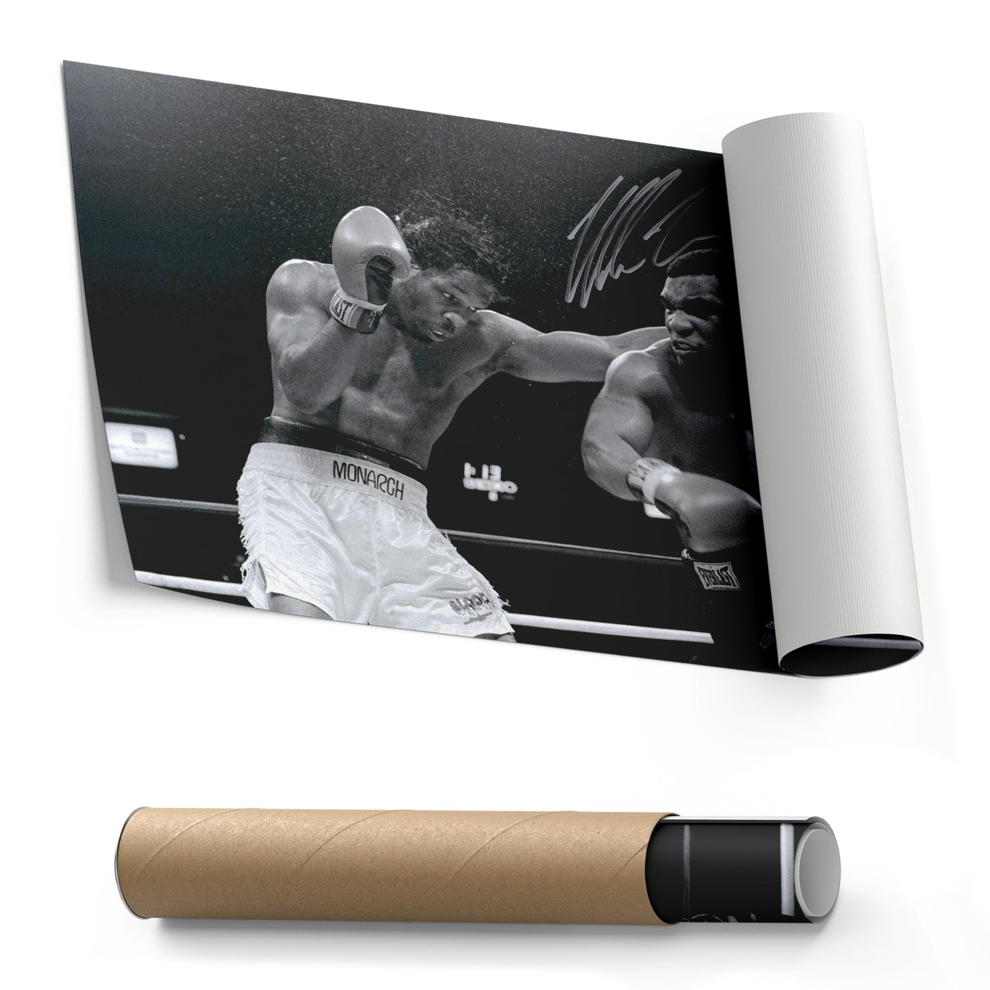 Mike Tyson Boxing Poster with Sign – Canvas Art Wall Decor