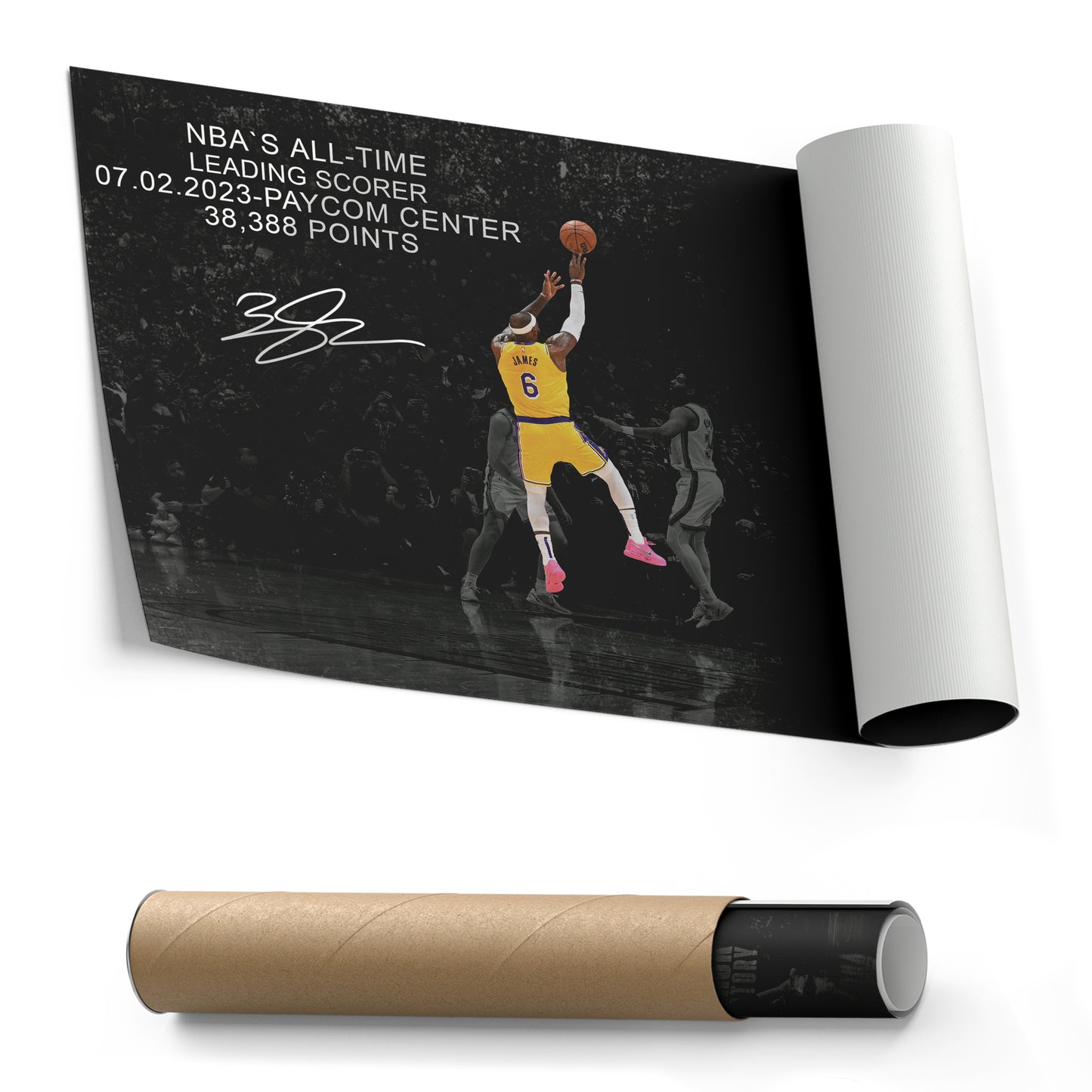 LeBron James All-Time Leading Scorer Canvas Wall Art Decor - NBA Legend Poster