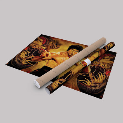 Bruce Lee Martial Art Dragons Canvas Wall Art – Fighter's Legacy Decor