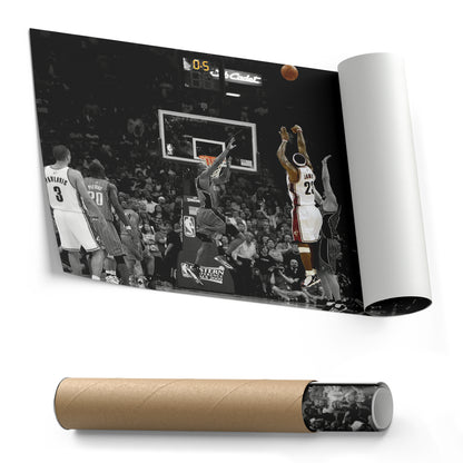 LeBron James Hits Game-Winning Buzzer vs Magic Canvas Wall Art Decor - NBA Playoff Art