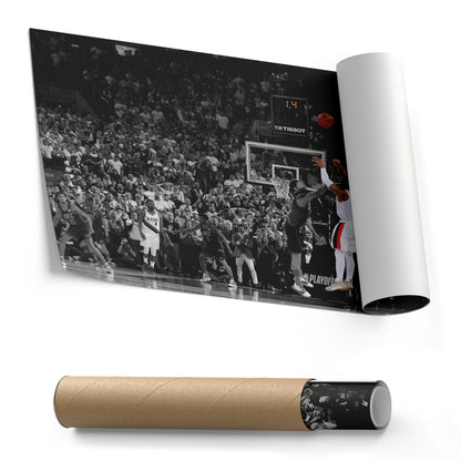 Damian Lillard Dame Time Canvas Wall Art – NBA Player Print for Home