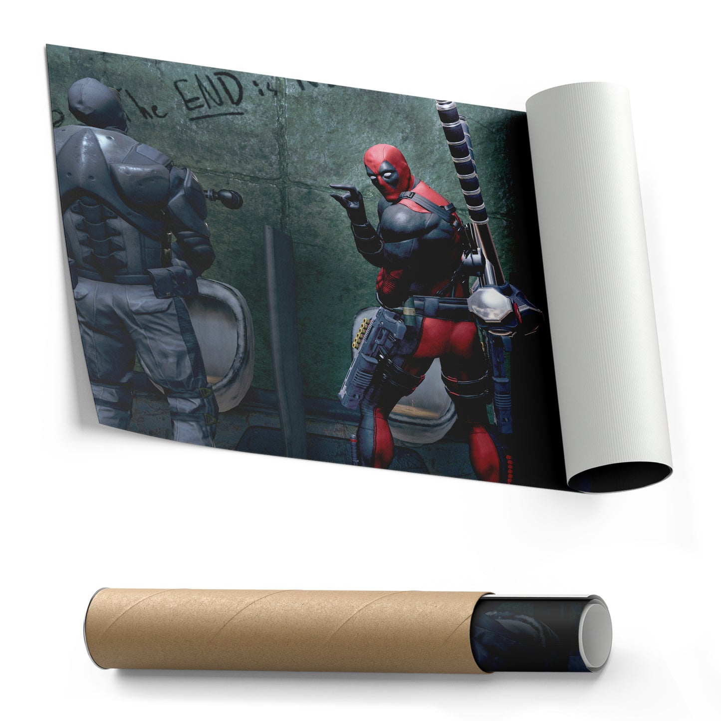 Deadpool Poster - Bathroom Break Funny Canvas Wall Art Decor