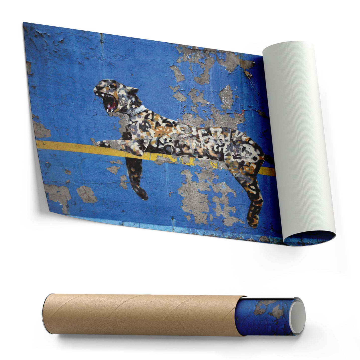 Banksy 'Bronx Zoo Leopard' Street Art Canvas Print - Framed Wall Art