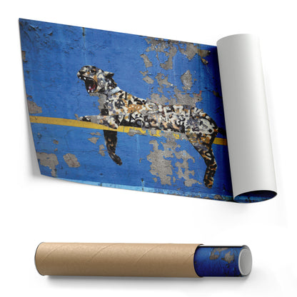 Banksy 'Bronx Zoo Leopard' Street Art Canvas Print - Framed Wall Art