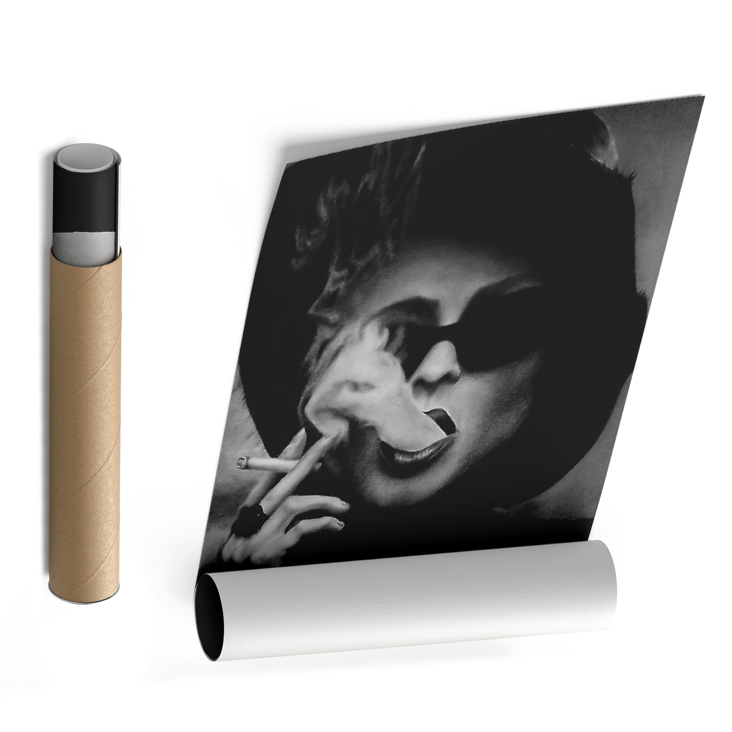 Fight Club Marla Singer Smoking Canvas Wall Art – Movie Scene Poster