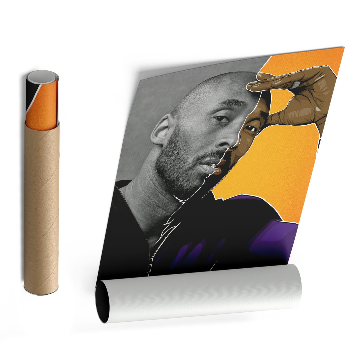 Kobe Bryant Cartoon Effect Canvas Wall Art – Fun Basketball Poster