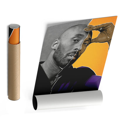 Kobe Bryant Cartoon Effect Canvas Wall Art – Fun Basketball Poster