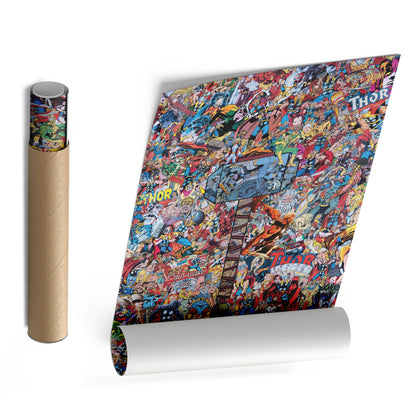 The Mighty Thor Poster Canvas Art - Marvel Comics Wall Decor