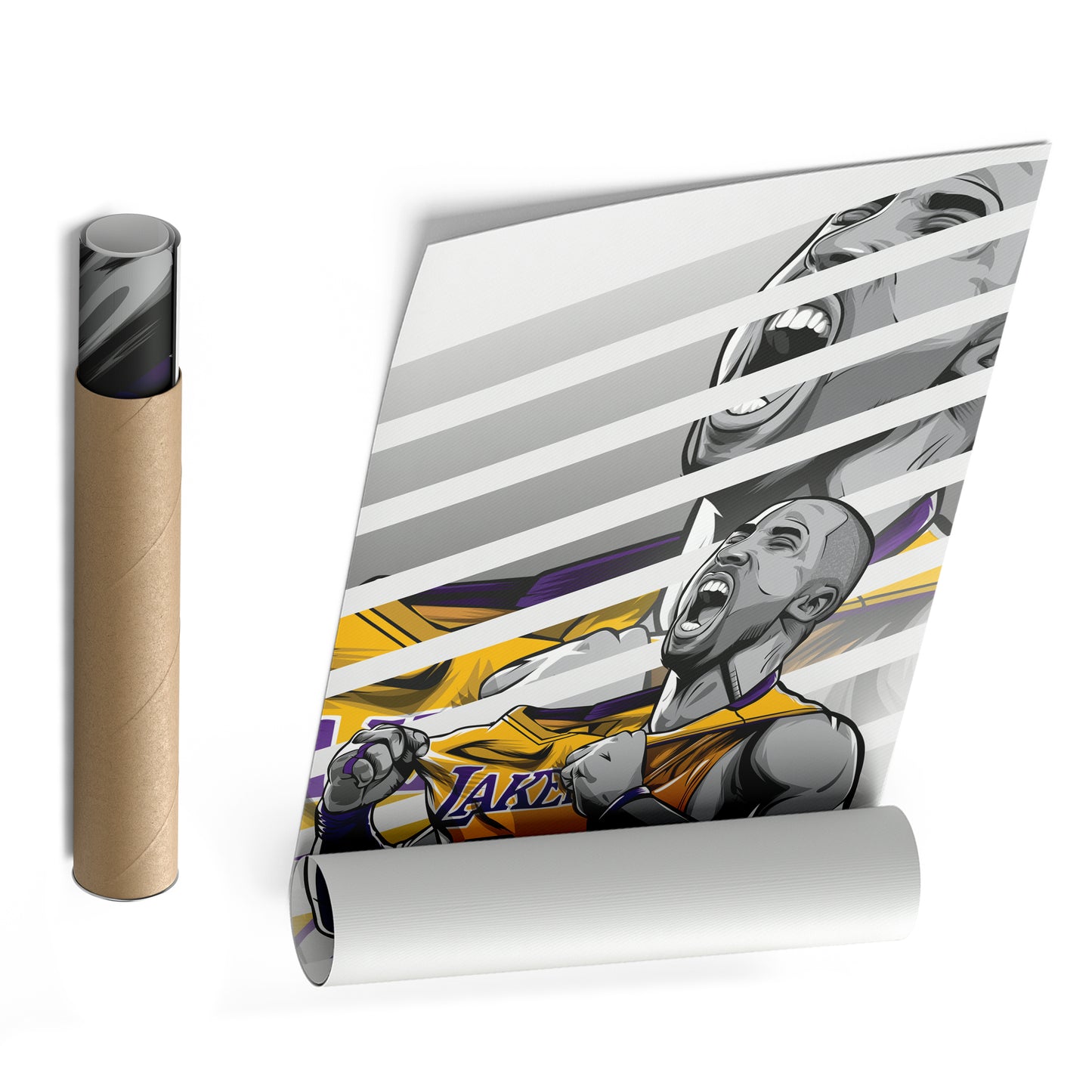 Kobe Bryant Basketball Player with Effect Canvas Wall Art – Dynamic Sports Print