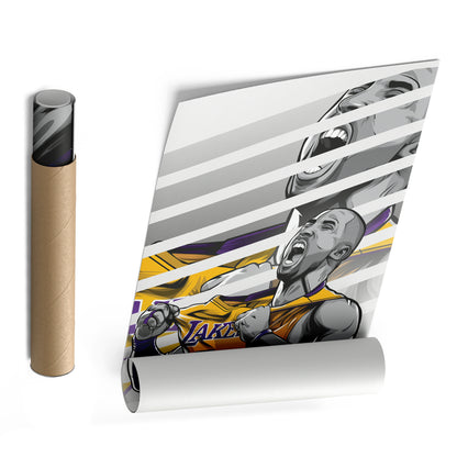 Kobe Bryant Basketball Player with Effect Canvas Wall Art – Dynamic Sports Print