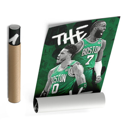 Jayson Tatum & Jaylen Brown Boston Celtics Canvas Wall Art Decor - NBA Stars Art
