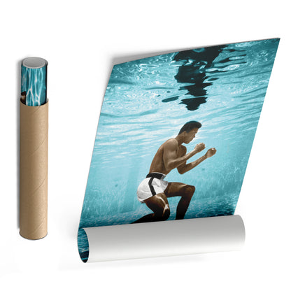 Muhammad Ali Underwater - Colored Canvas Wall Art Decor