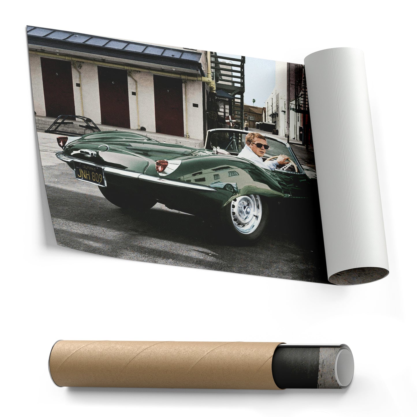Steve McQueen Jaguar XKSS Canvas Wall Art – Iconic Car Decor