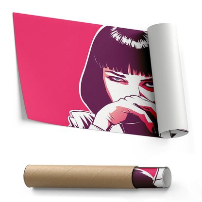 Pulp Fiction - Mia Wallace Illustration Canvas Wall Art Decor