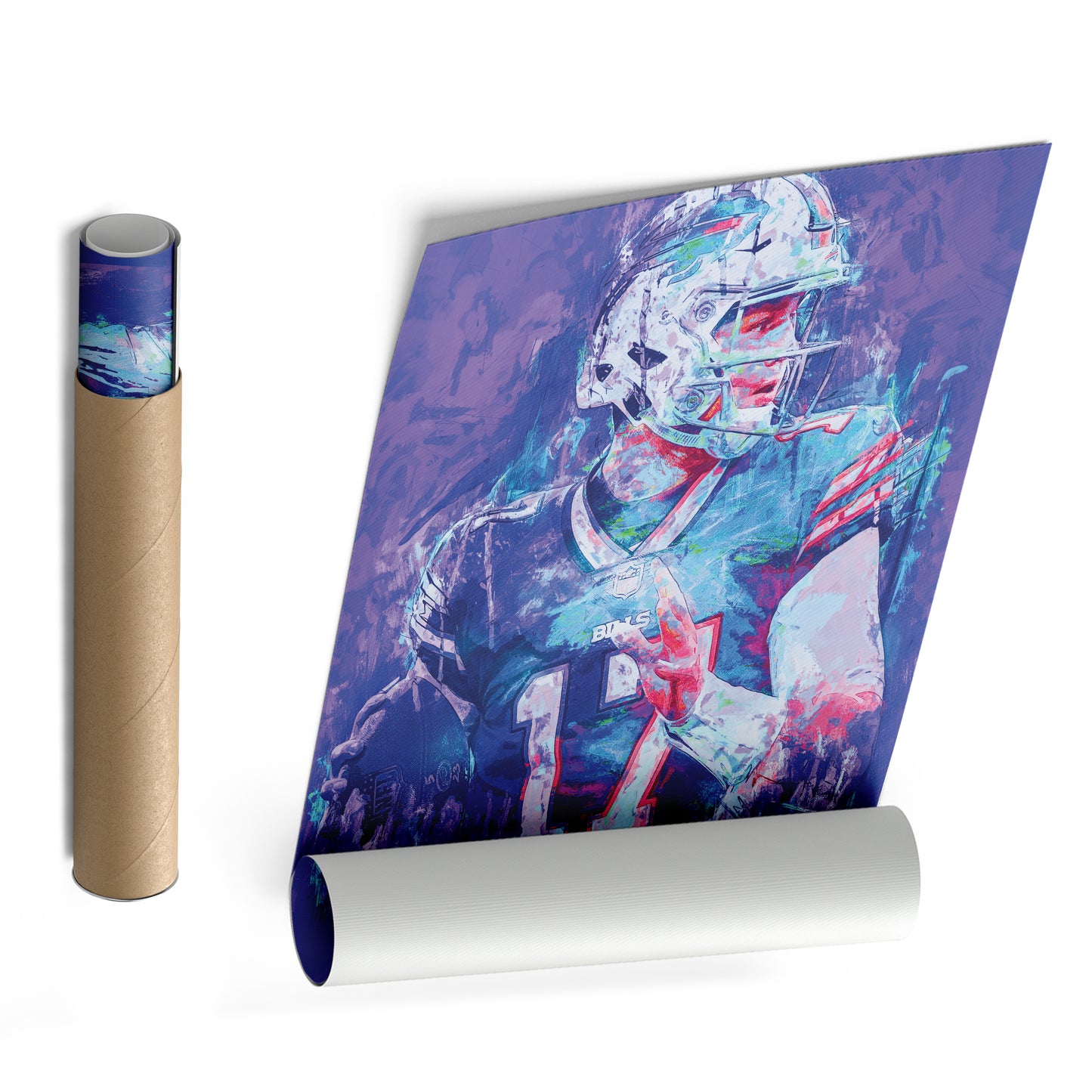 Josh Allen Buffalo Bills Canvas Wall Art – Football Quarterback Decor