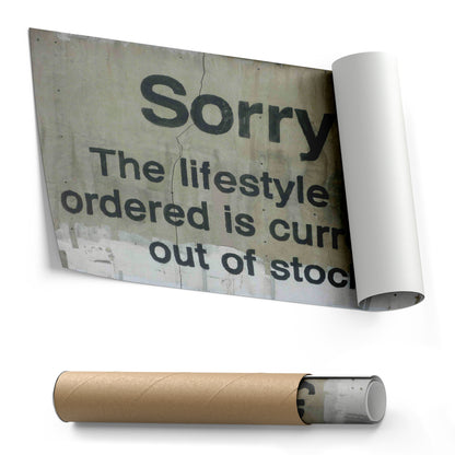 Banksy 'Out of Stock' Quote Canvas Print - Framed Wall Art