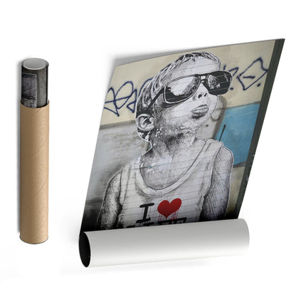 Banksy 'I Love Life' Canvas Print - Framed Wall Art