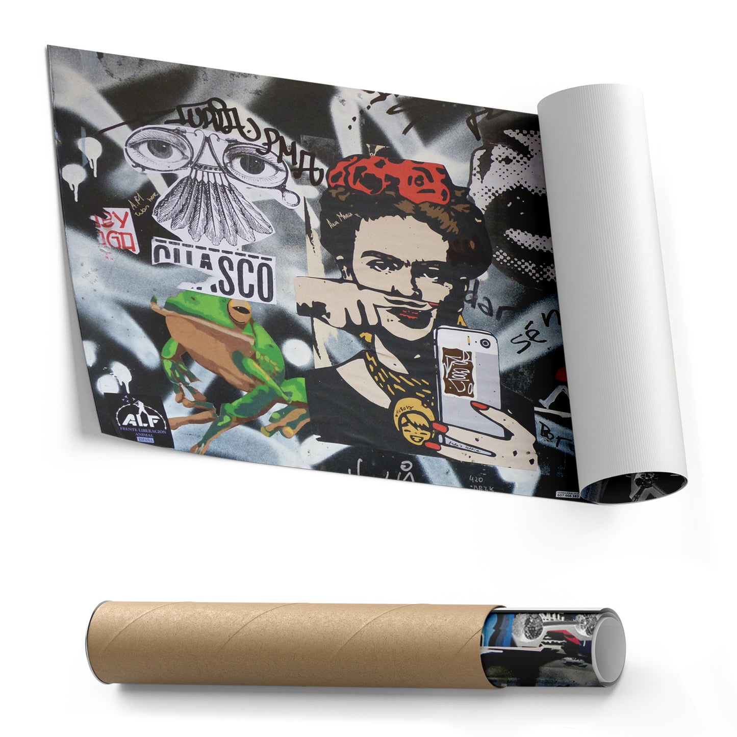Frida Kahlo Graffiti Canvas Wall Art – Modern Art Piece for Home