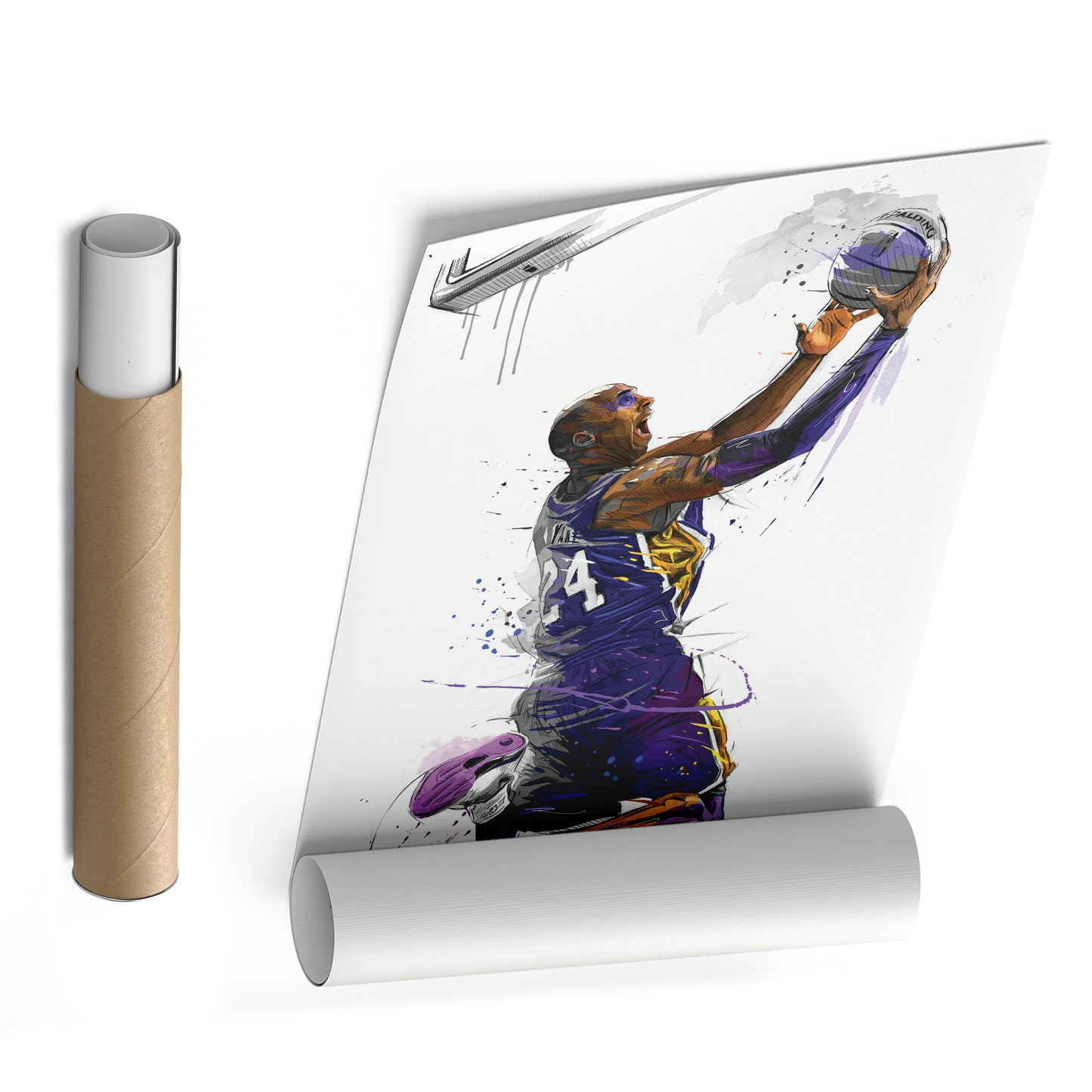 Kobe Bryant Basketball Player Canvas Wall Art – Legendary NBA Poster
