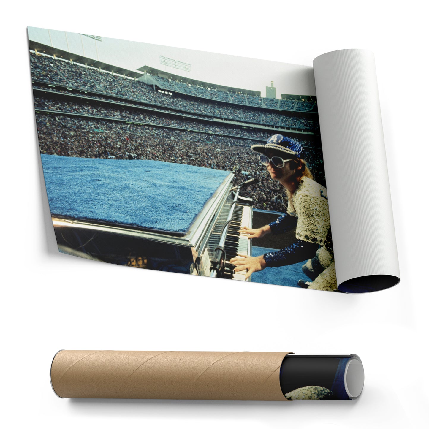 Elton John at Concert Canvas Wall Art – Music Legend Performance Decor