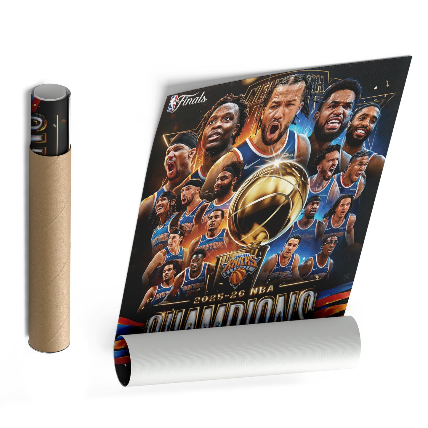 New York Knicks 2025-26 NBA Champions Canvas Print Basketball Wall Art Decor