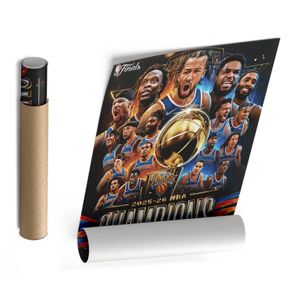 New York Knicks 2025-26 NBA Champions Canvas Print Basketball Wall Art Decor