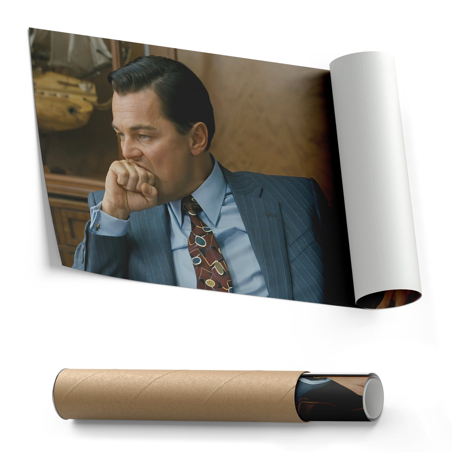 The Wolf of Wall Street Leo Fist Bite Canvas Wall Art – Iconic Movie Scene Decor