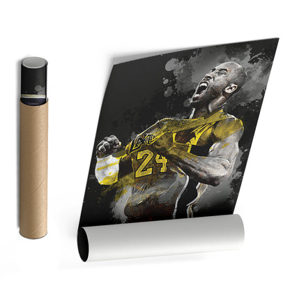 Kobe Bryant Splash Effect Canvas Wall Art – Legendary NBA Action