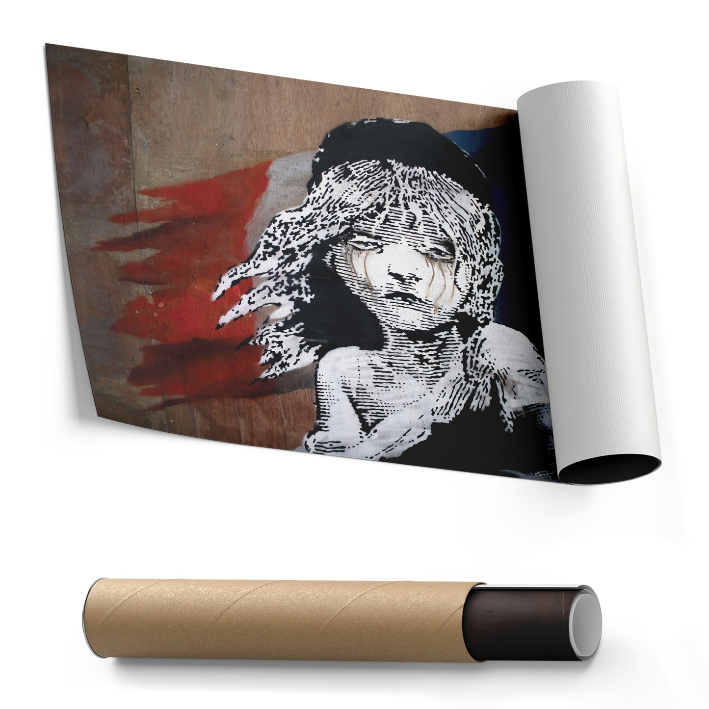 Banksy 'Les Misérables' Paris Mural Canvas Print - Framed Wall Art