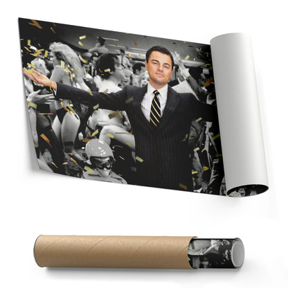 The Wolf of Wall Street Leonardo DiCaprio Canvas Wall Art – Iconic Movie Character Decor