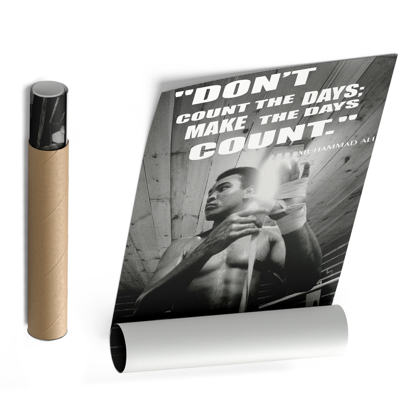 Muhammad Ali Black and White Quote Boxing Canvas Art – Boxing Legend Decor