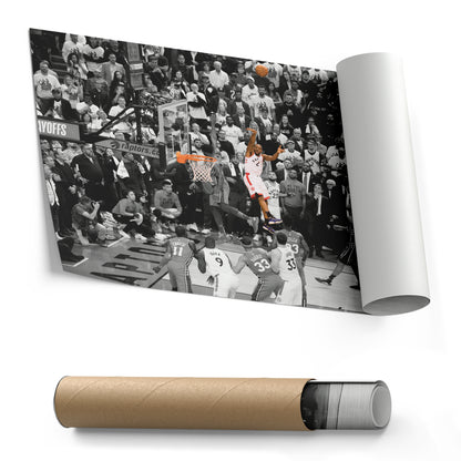 Kawhi Leonard Buzzer Beater Toronto Raptors Canvas Wall Art Decor - NBA Playoff Art