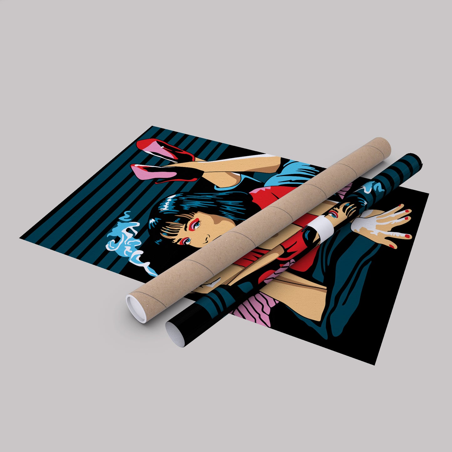 Pulp Fiction Uma Thurman Illustration Canvas Art – Cinematic Art Lovers Decor