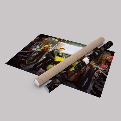 Marilyn Monroe, Elvis Presley & James Dean - Racing Car Canvas Wall Art Decor