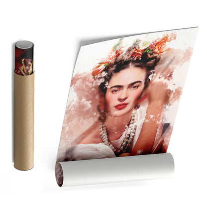 Frida Kahlo Floral Canvas Wall Art – Creative Painter's Decor