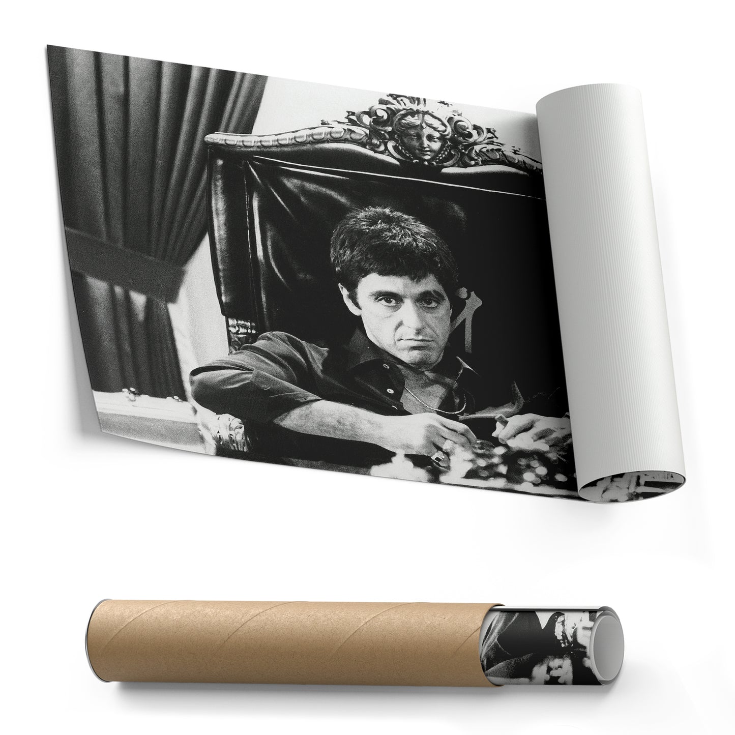 Tony Montana Scarface Canvas Art - Movie Wall Decor Black and White