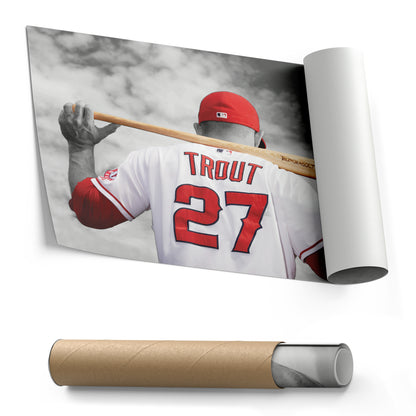 Mike Trout MLB Canvas Wall Art – Los Angeles Angels Baseball Star Decor