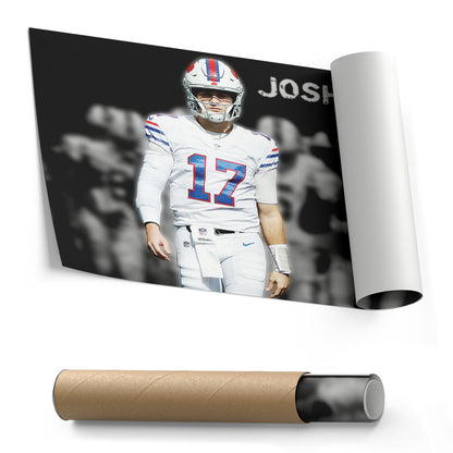 Josh Allen Highlighted Buffalo Bills Canvas Wall Art – Football Star Poster