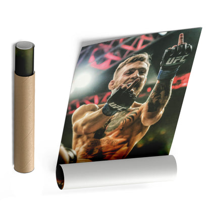 Conor McGregor Middle Finger Canvas Wall Art Decor - Bold UFC Art