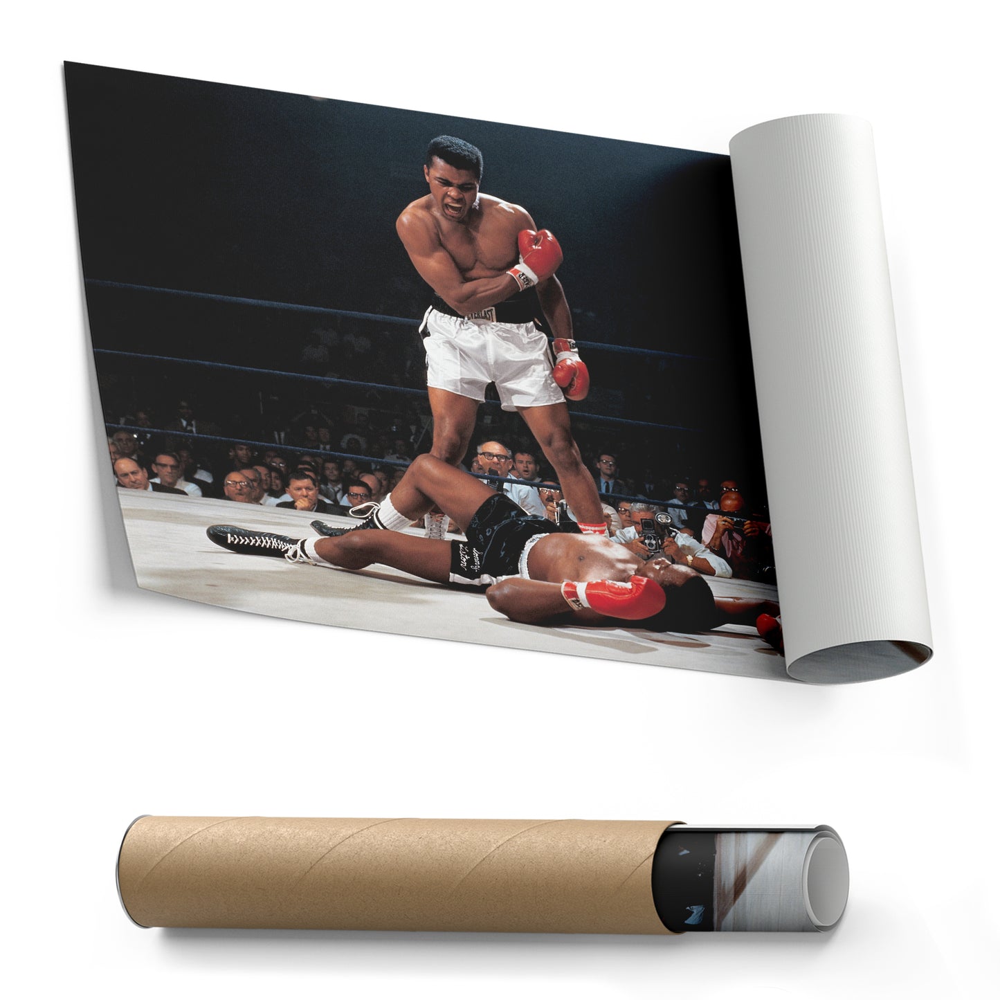 Muhammad Ali Sonny Liston Knockdown Canvas Art – Boxing Icon Decor