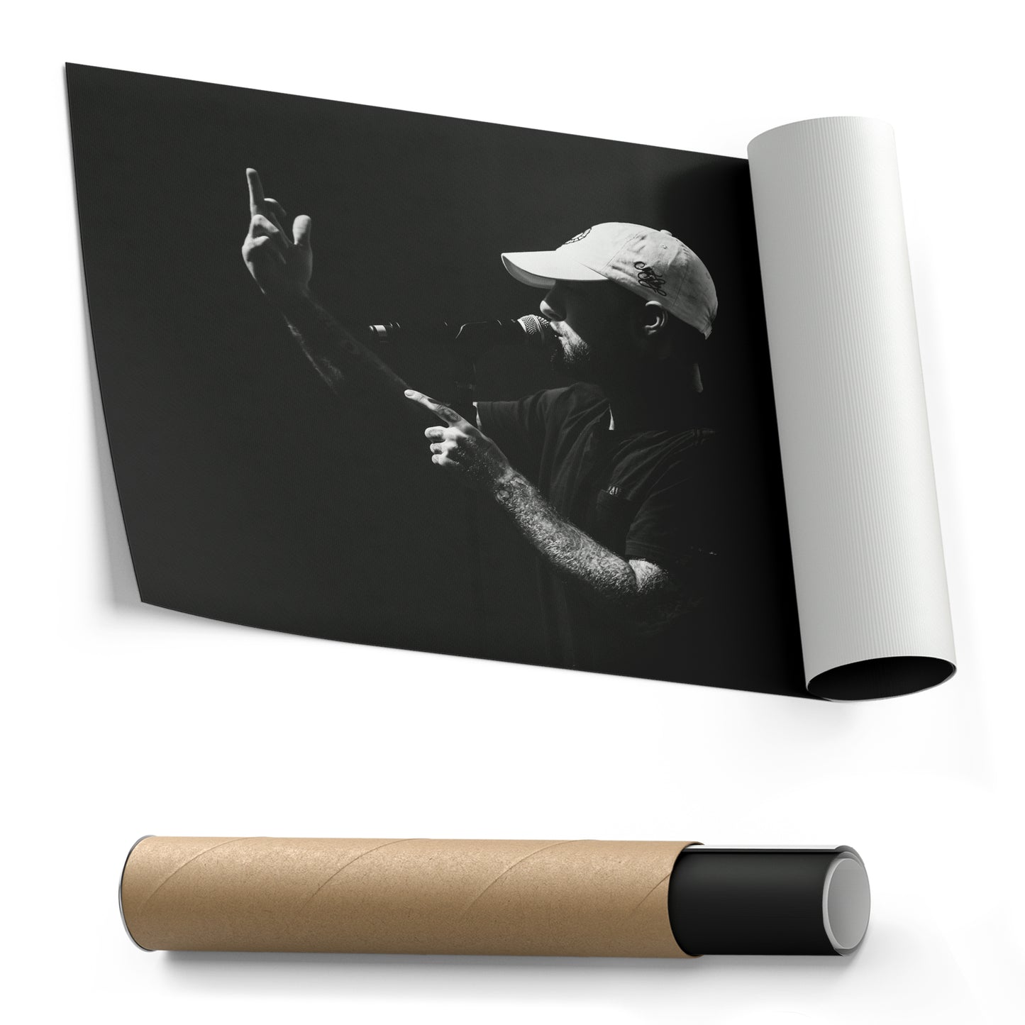 Mac Miller Black and White Canvas Wall Art – Rap Icon Tribute