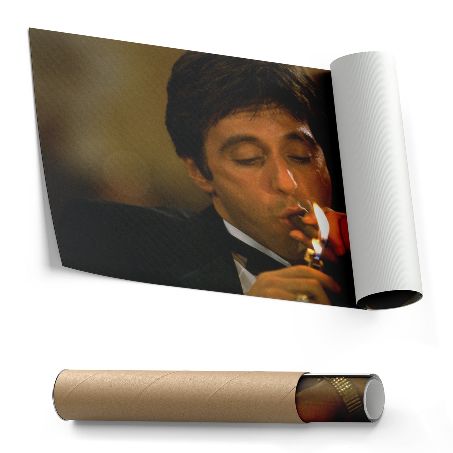 Scarface Tony Montana Smoking Canvas Art – Iconic Movie Character Decor