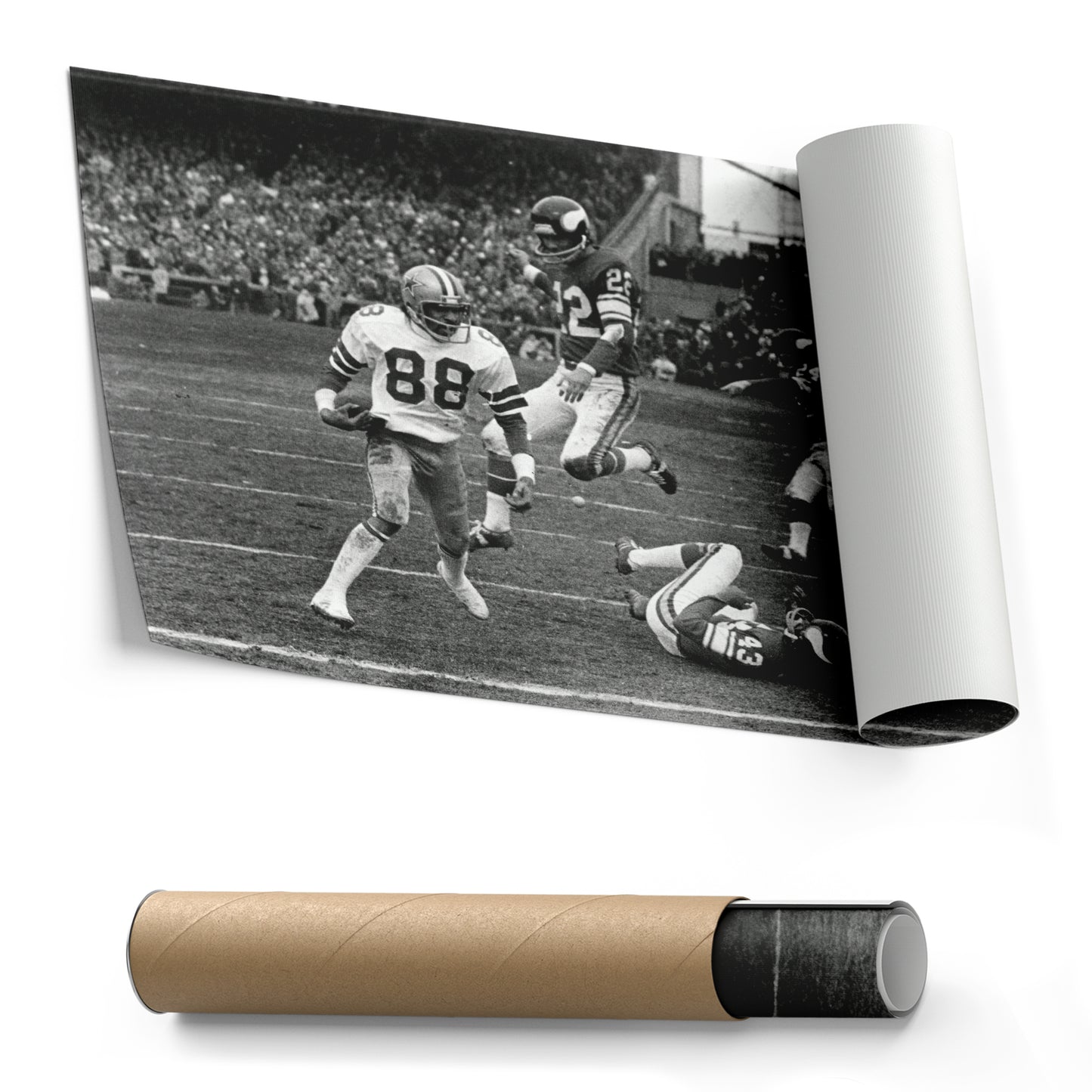 Staubach's 'Hail Mary' Canvas Wall Art - Cowboys vs. Vikings NFL Poster