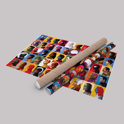 Marvel Headshots Canvas Art - Comic Book Hero Wall Decor