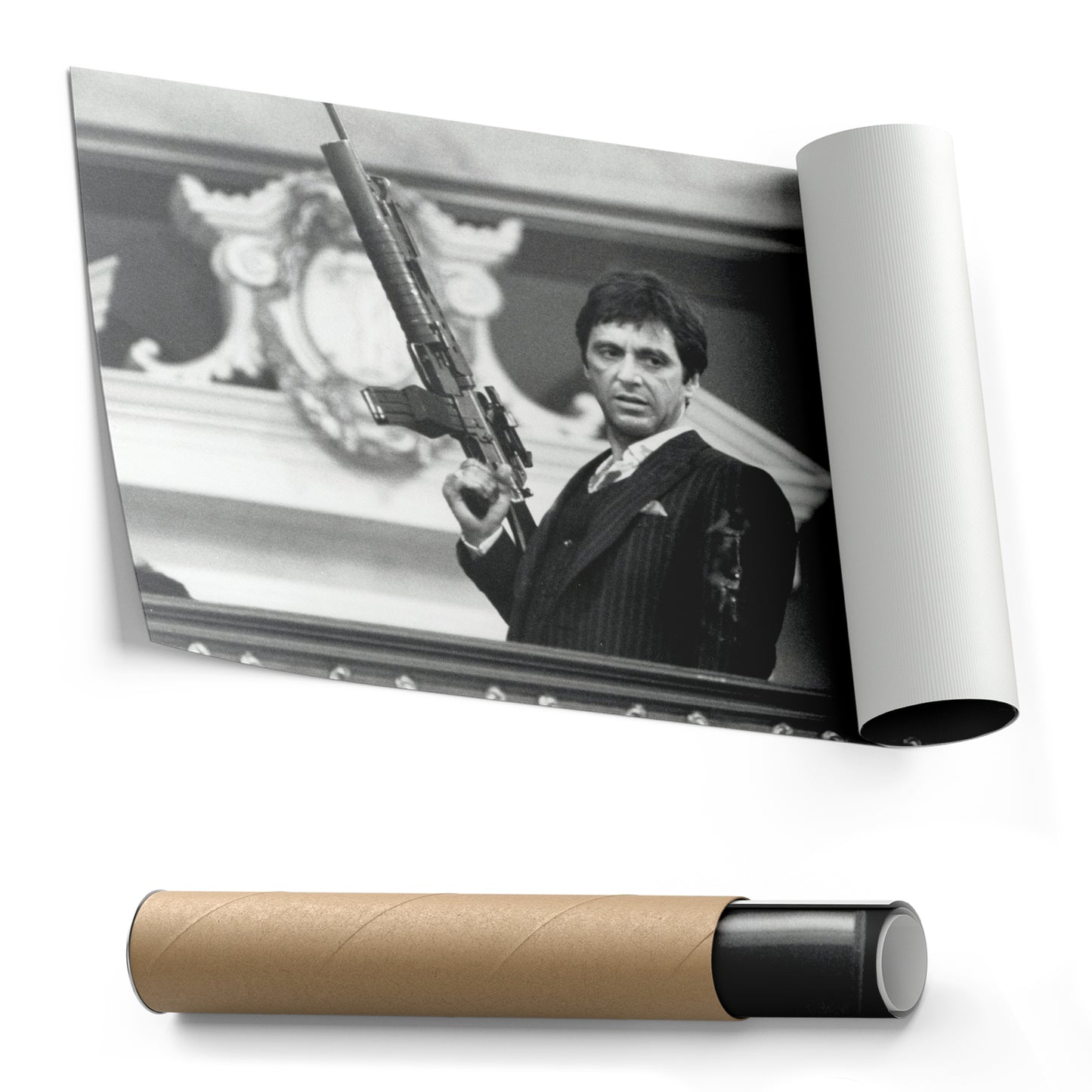 Scarface Poster – Al Pacino with Gun Canvas Print Wall Art Home Decor