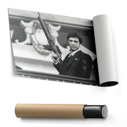 Scarface Poster – Al Pacino with Gun Canvas Print Wall Art Home Decor
