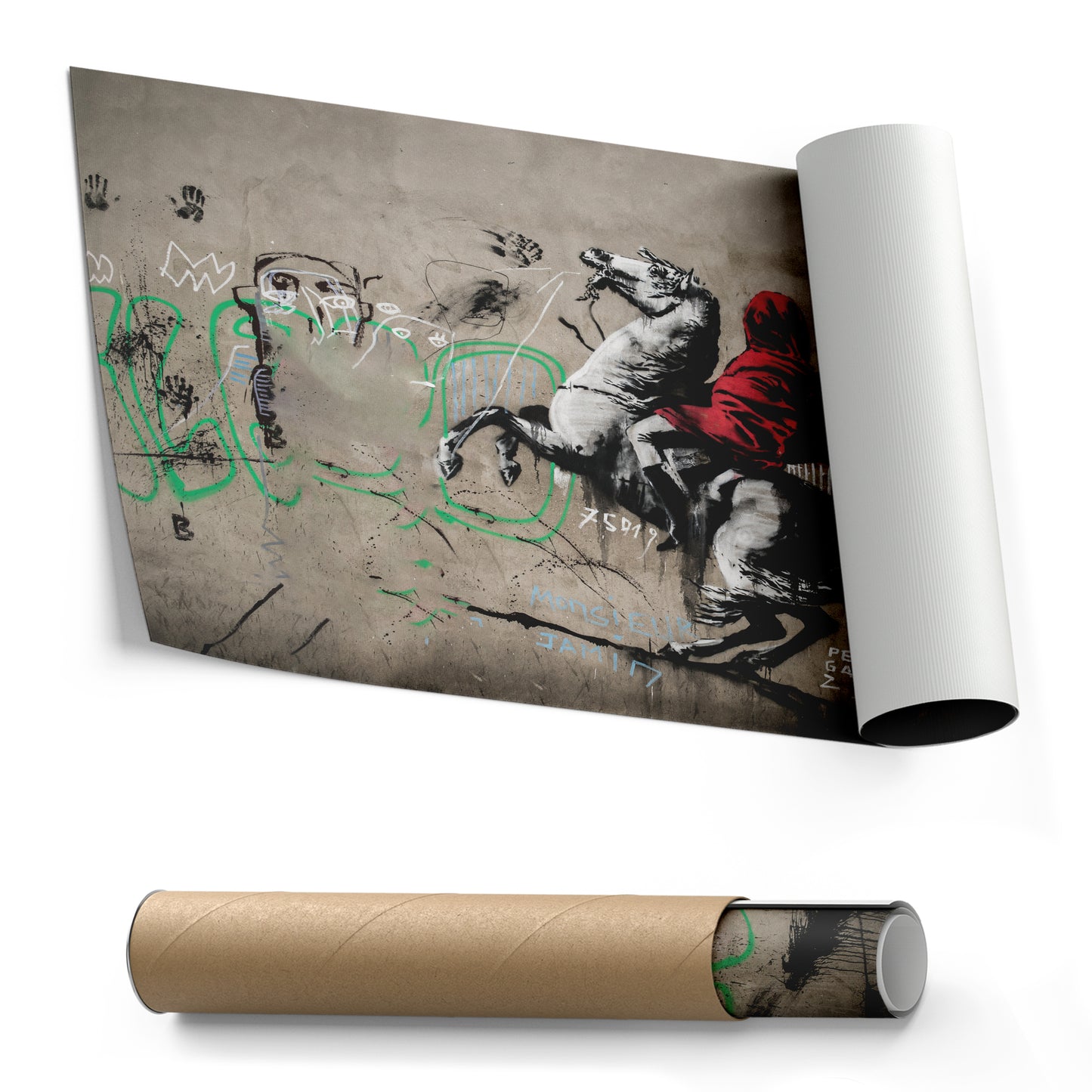 Banksy 'Napoleon on Horse' Canvas Print - Framed Wall Art