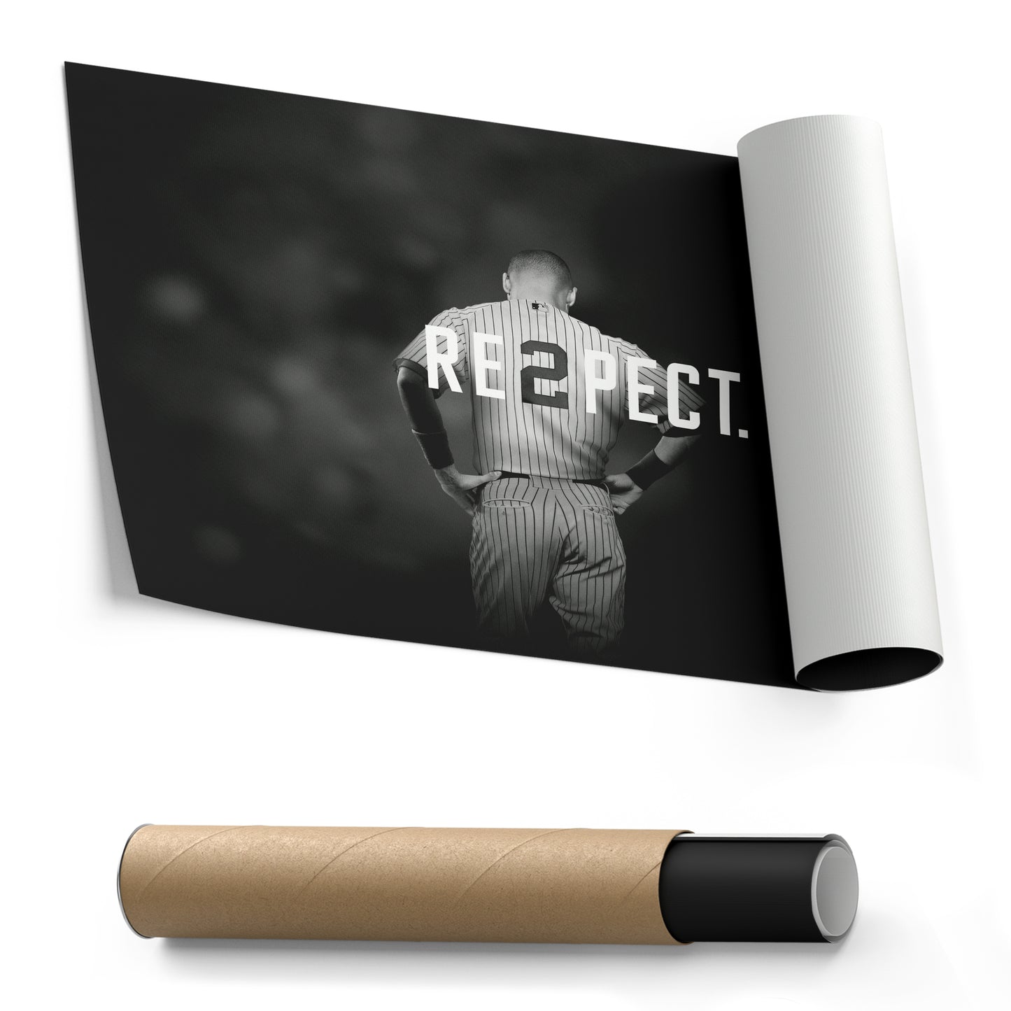 Derek Jeter Baseball Black and White Canvas Wall Art – MLB Legend Decor