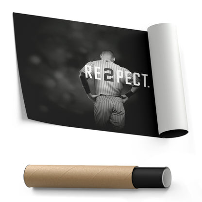 Derek Jeter Baseball Black and White Canvas Wall Art – MLB Legend Decor
