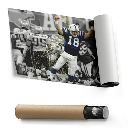Peyton Manning AFC Championship Canvas Art - NFL Colts vs. Patriots